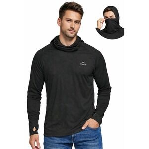 Willit Sun Protection Hoodie UPF 50 Shirt Long Sleeve Lightweight L Blk Hiking‎